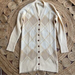 Free People Jen's Pirate Booty Louella Argyle Cardigan